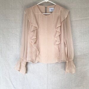 J.O.A. Blush Ruffled Blouse
